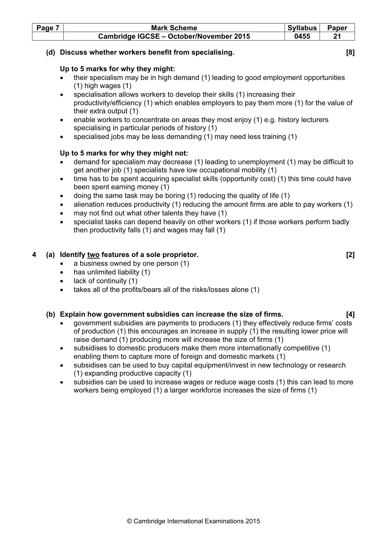 Mark scheme, page 7 of 12