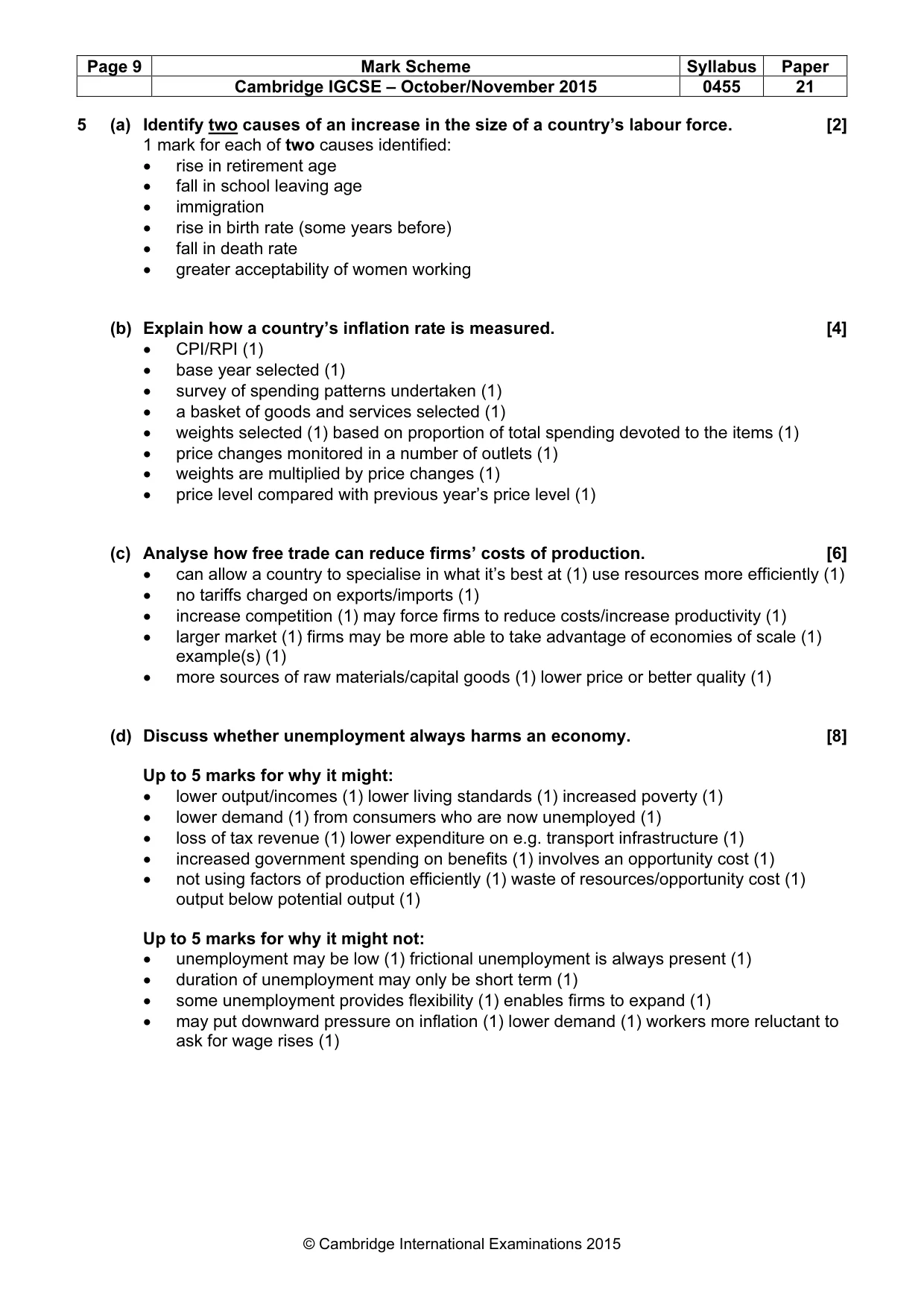 Mark scheme, page 9 of 12