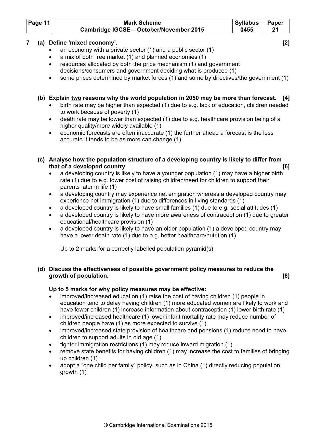 Mark scheme, page 11 of 12