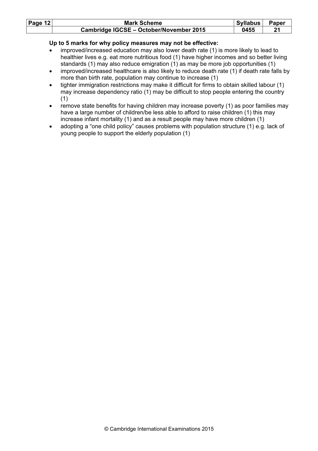 Mark scheme, page 12 of 12