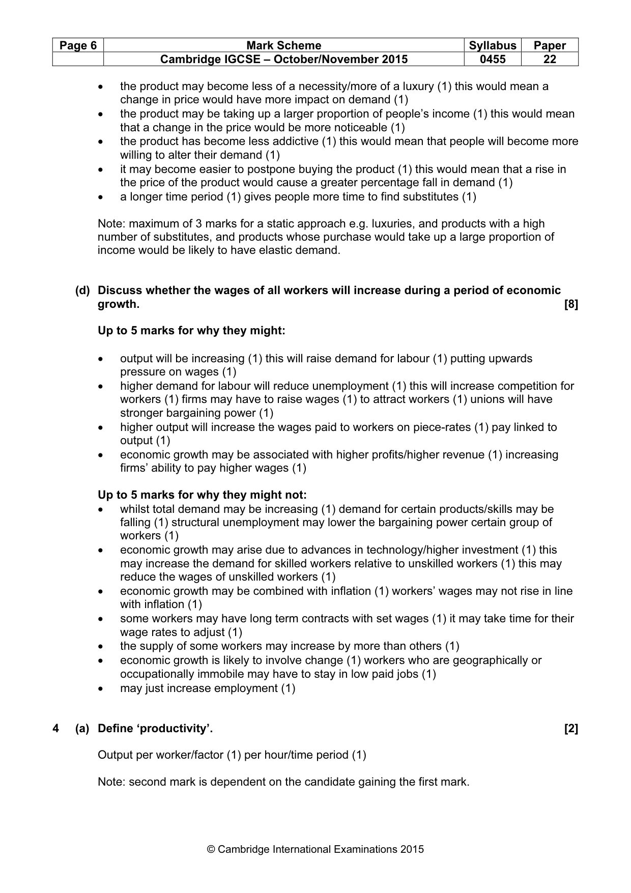 Mark scheme, page 6 of 12