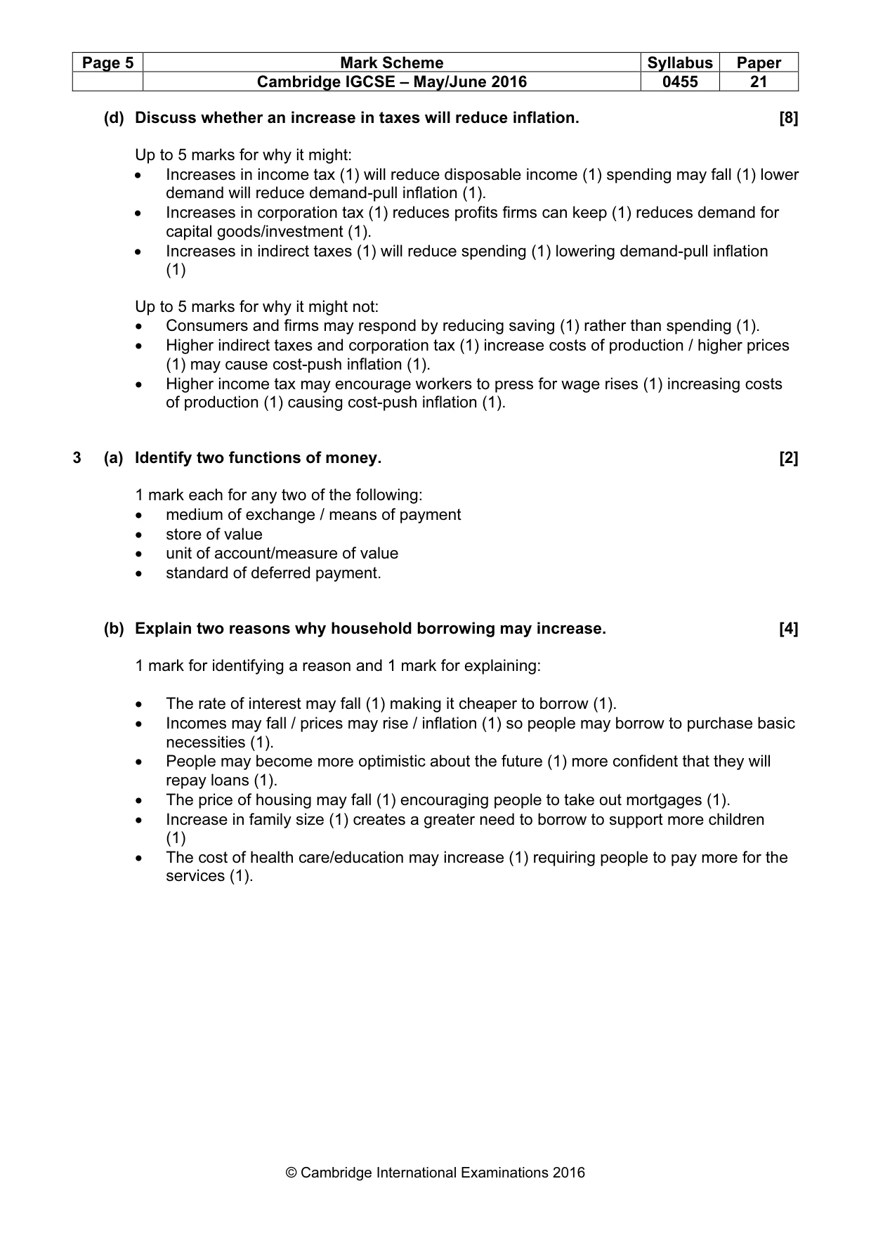 Mark scheme, page 5 of 12