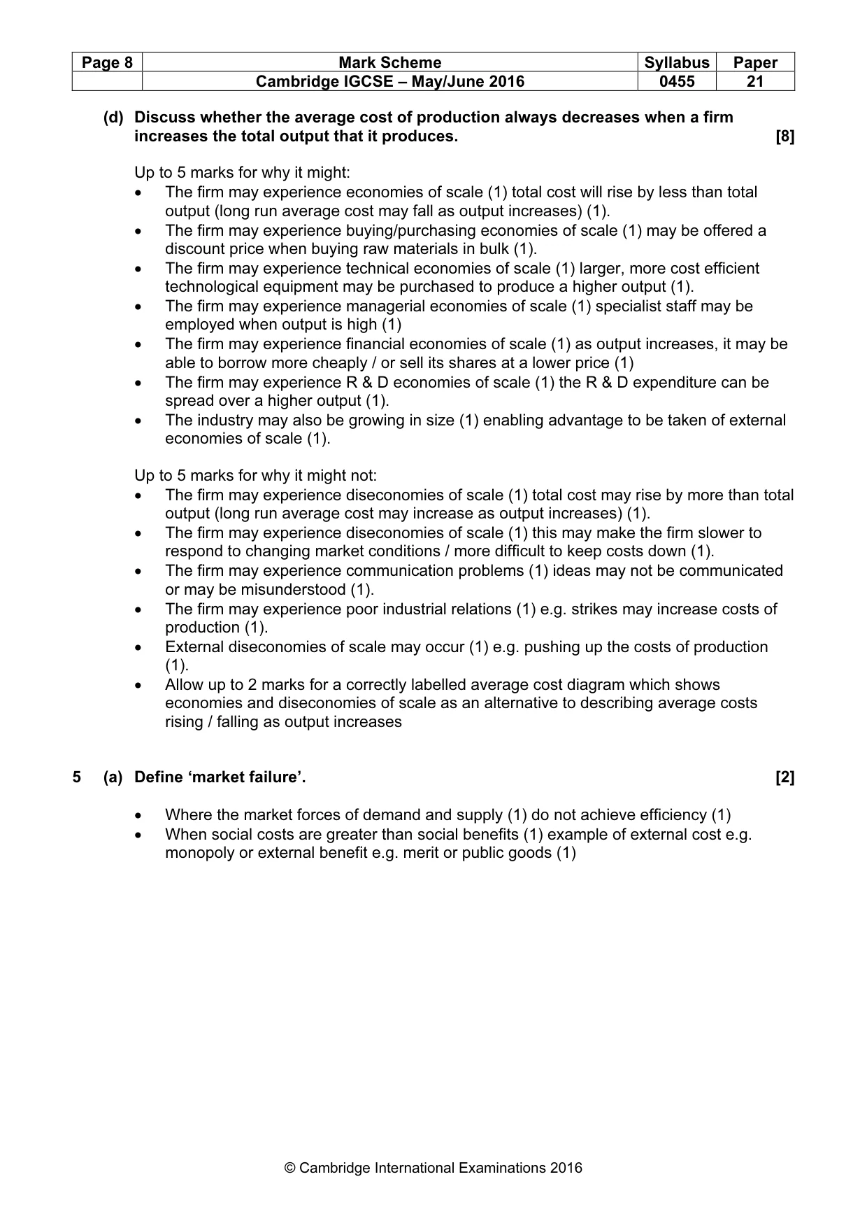 Mark scheme, page 8 of 12