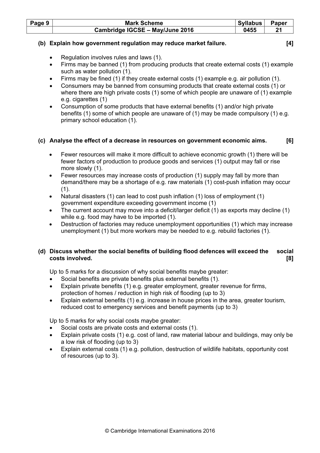 Mark scheme, page 9 of 12