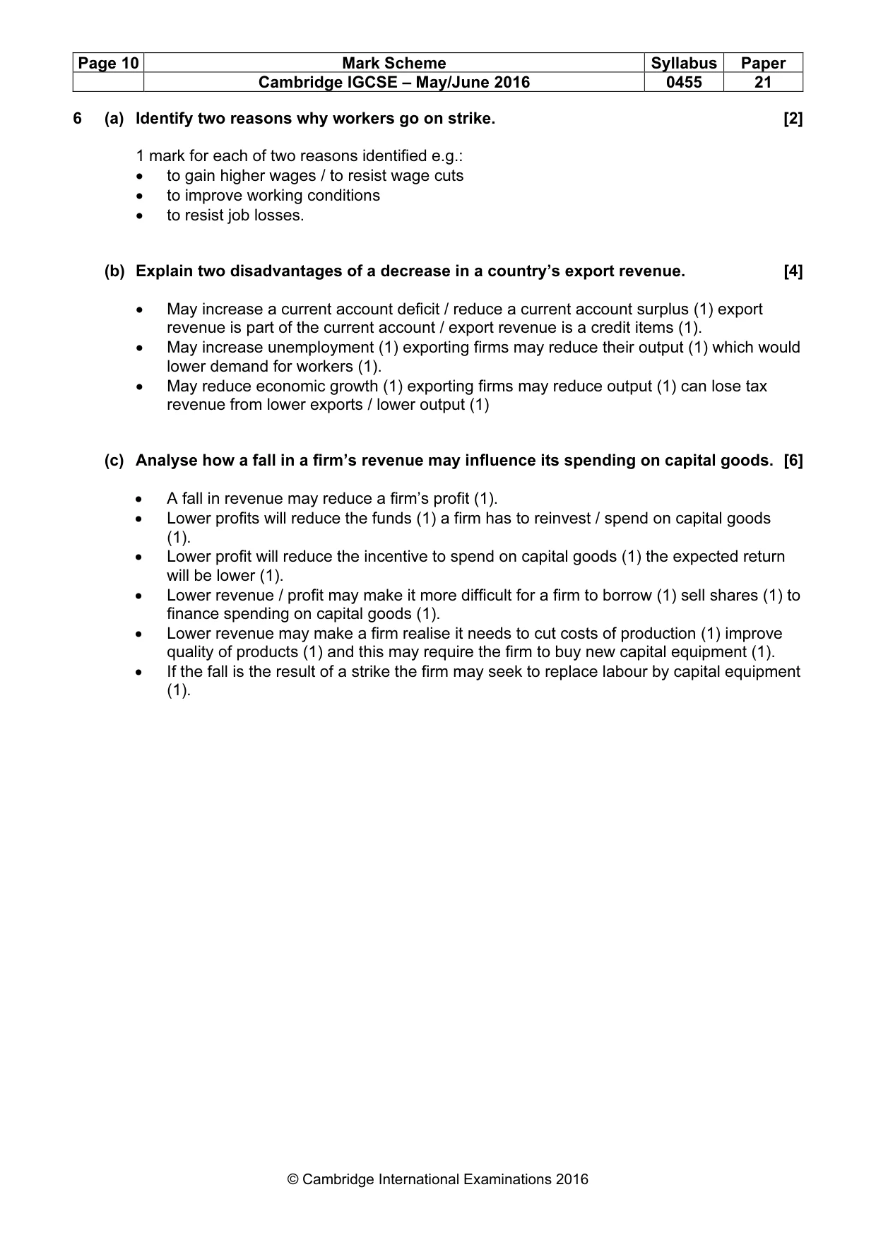 Mark scheme, page 10 of 12