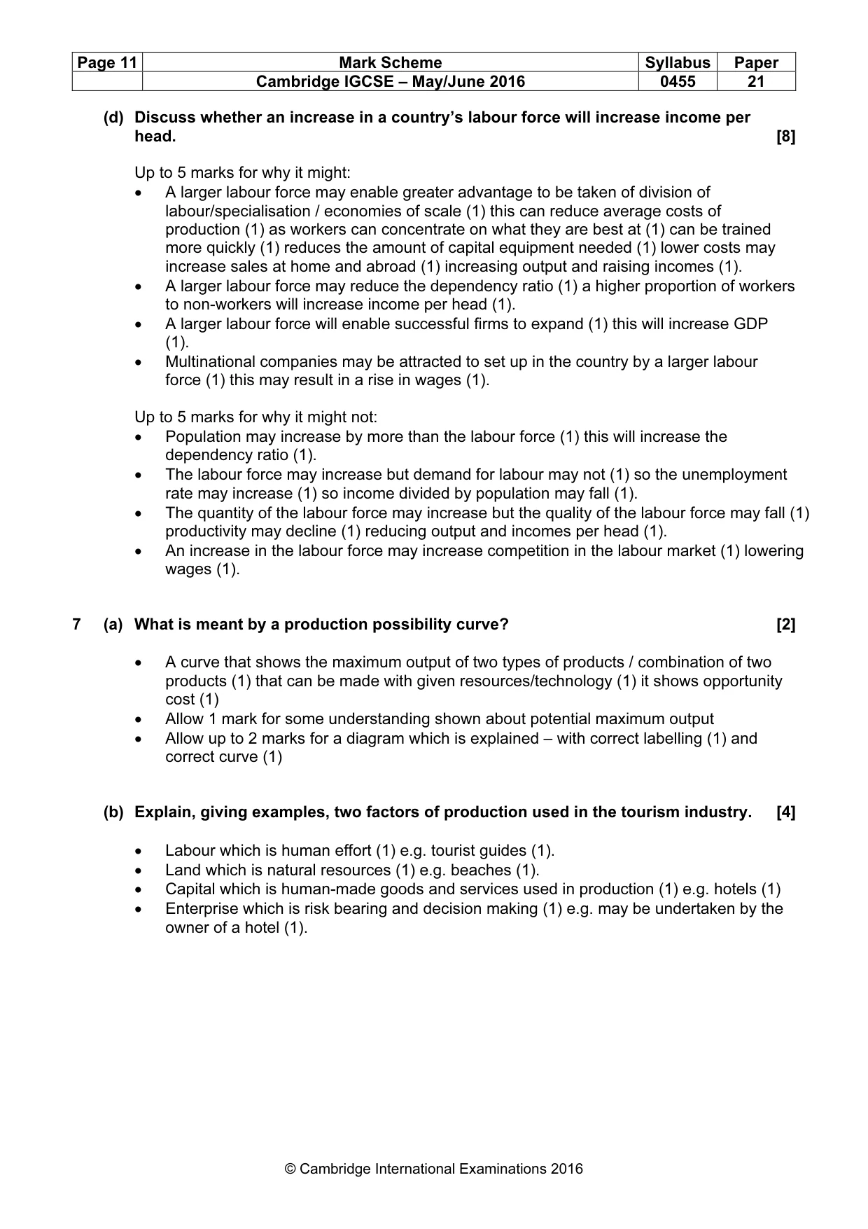 Mark scheme, page 11 of 12