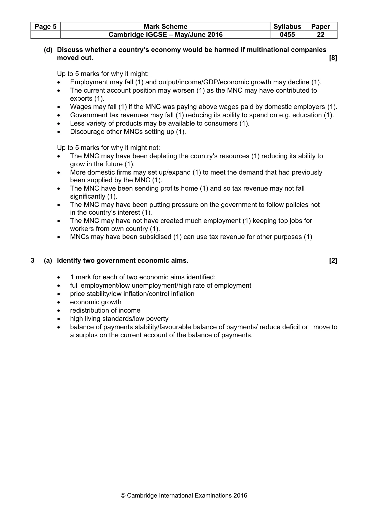 Mark scheme, page 5 of 11