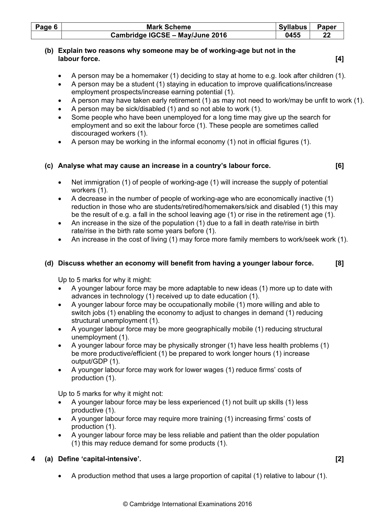 Mark scheme, page 6 of 11