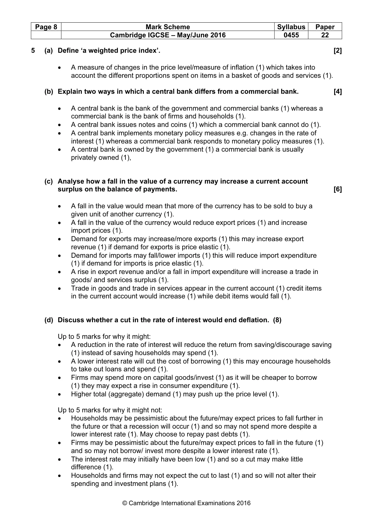 Mark scheme, page 8 of 11
