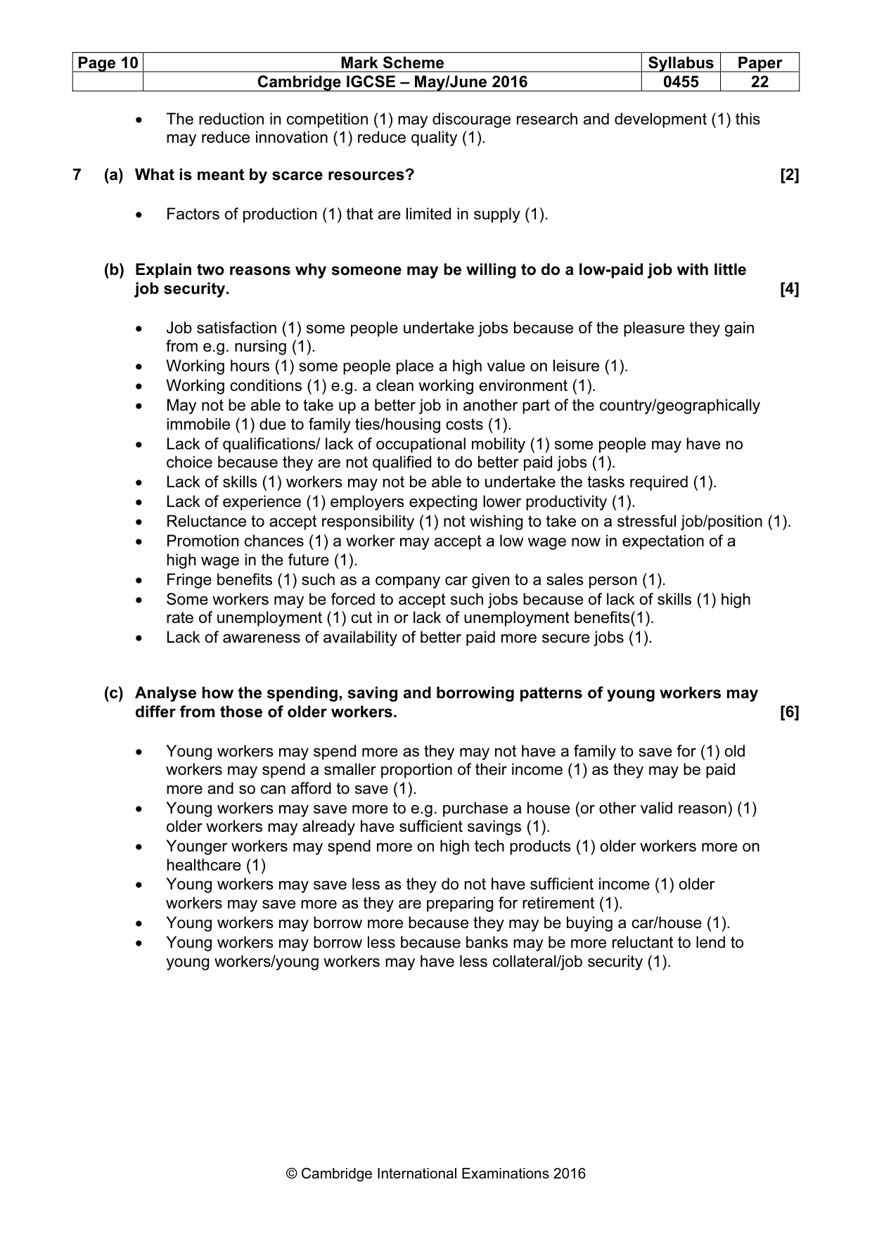 Mark scheme, page 10 of 11