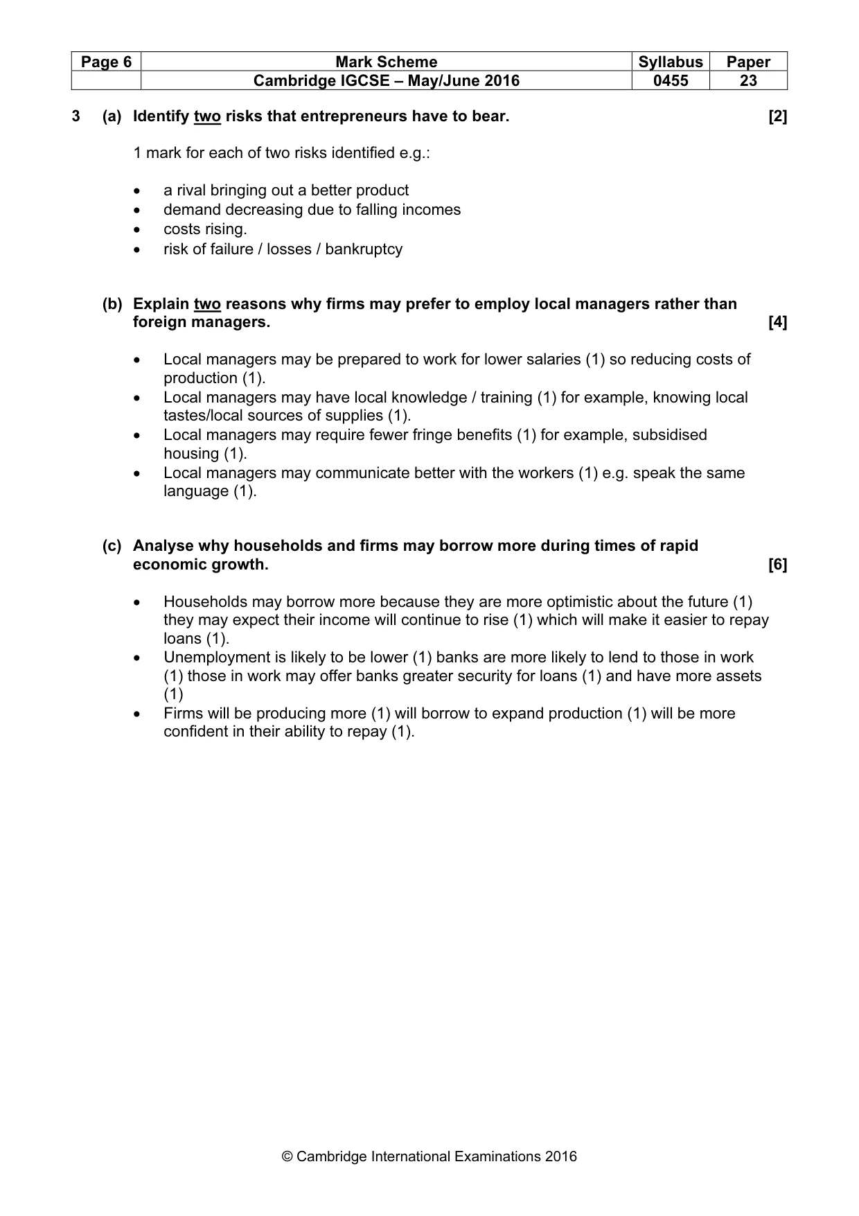 Mark scheme, page 6 of 14