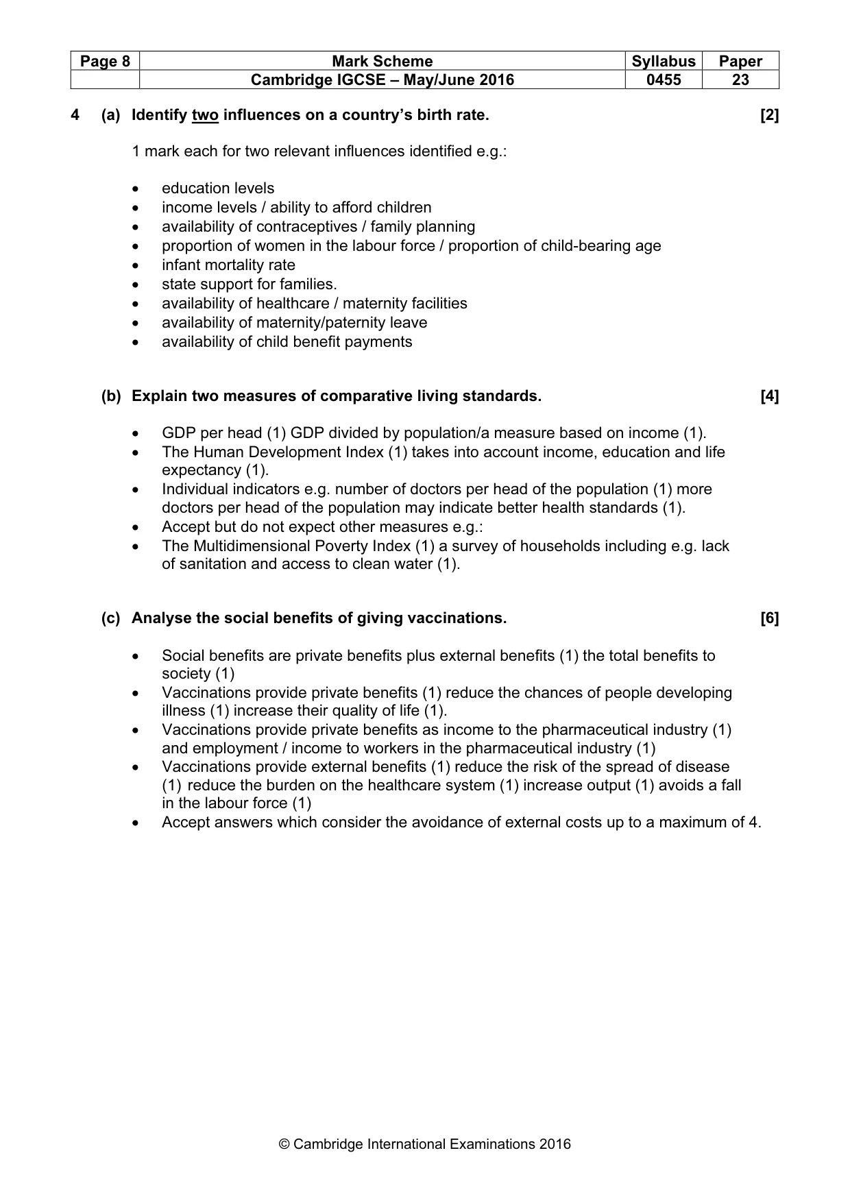 Mark scheme, page 8 of 14
