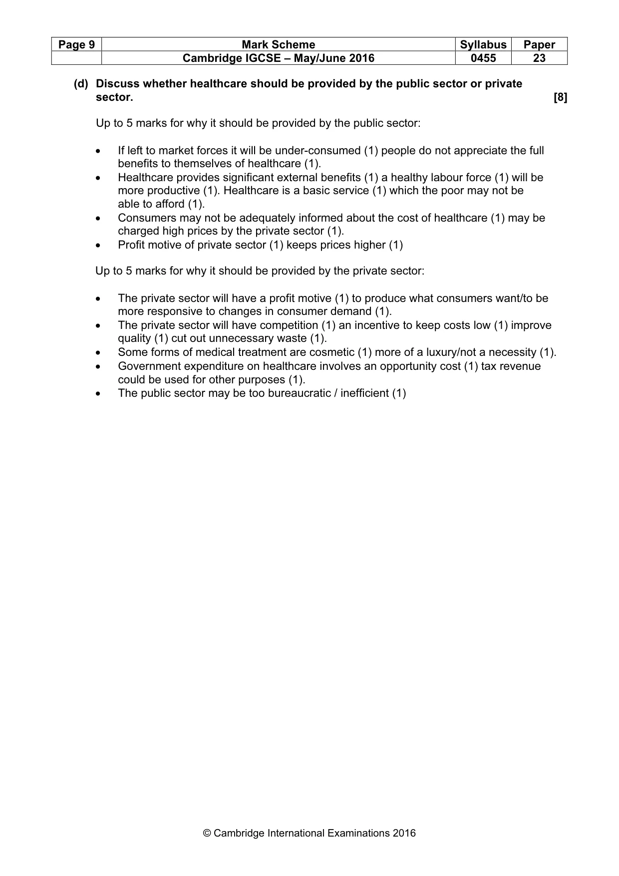 Mark scheme, page 9 of 14