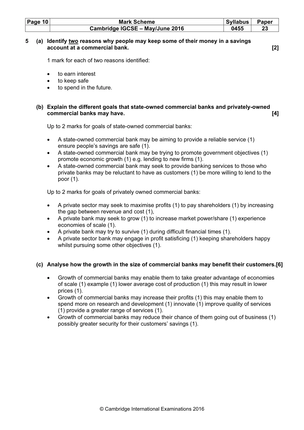 Mark scheme, page 10 of 14