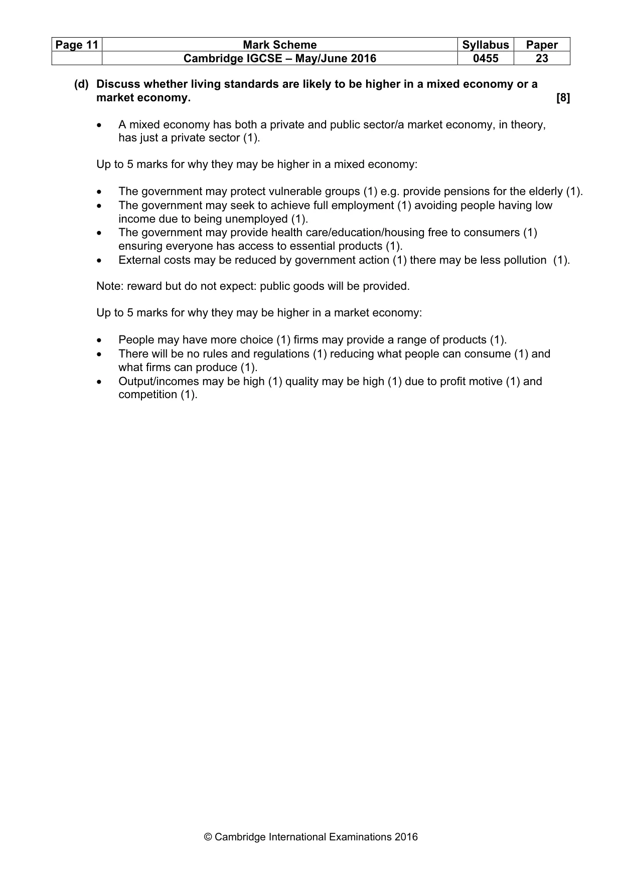 Mark scheme, page 11 of 14