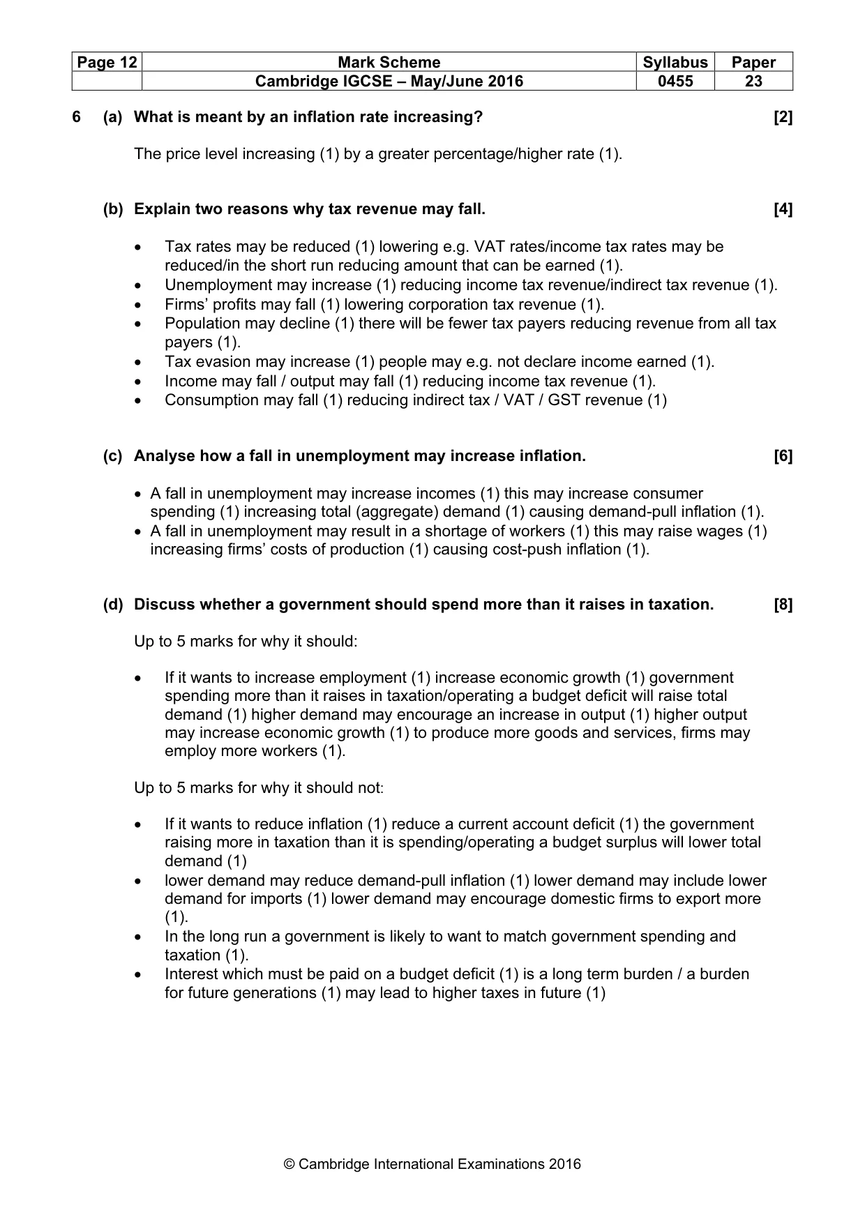 Mark scheme, page 12 of 14