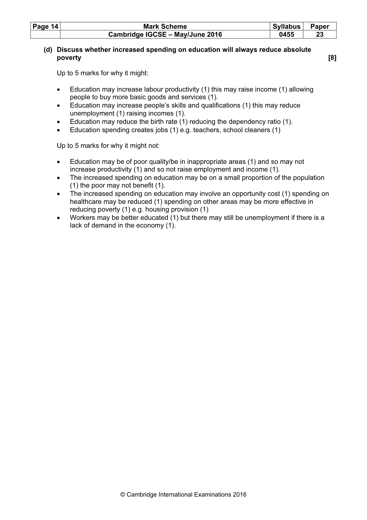 Mark scheme, page 14 of 14