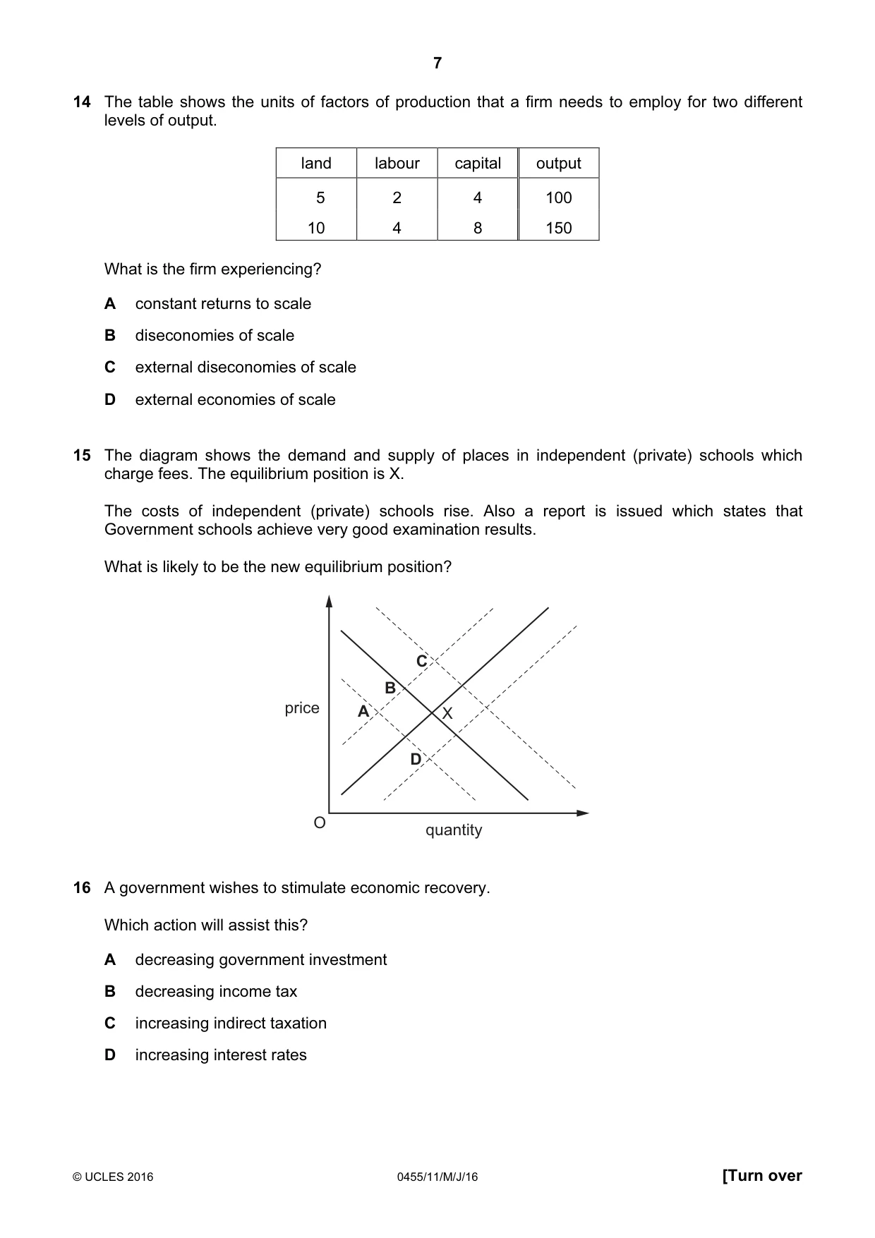 Cambridge IGCSE Economics 0455 2016 May/June Paper 1 · Variant 1 question paper, page 7 of 12