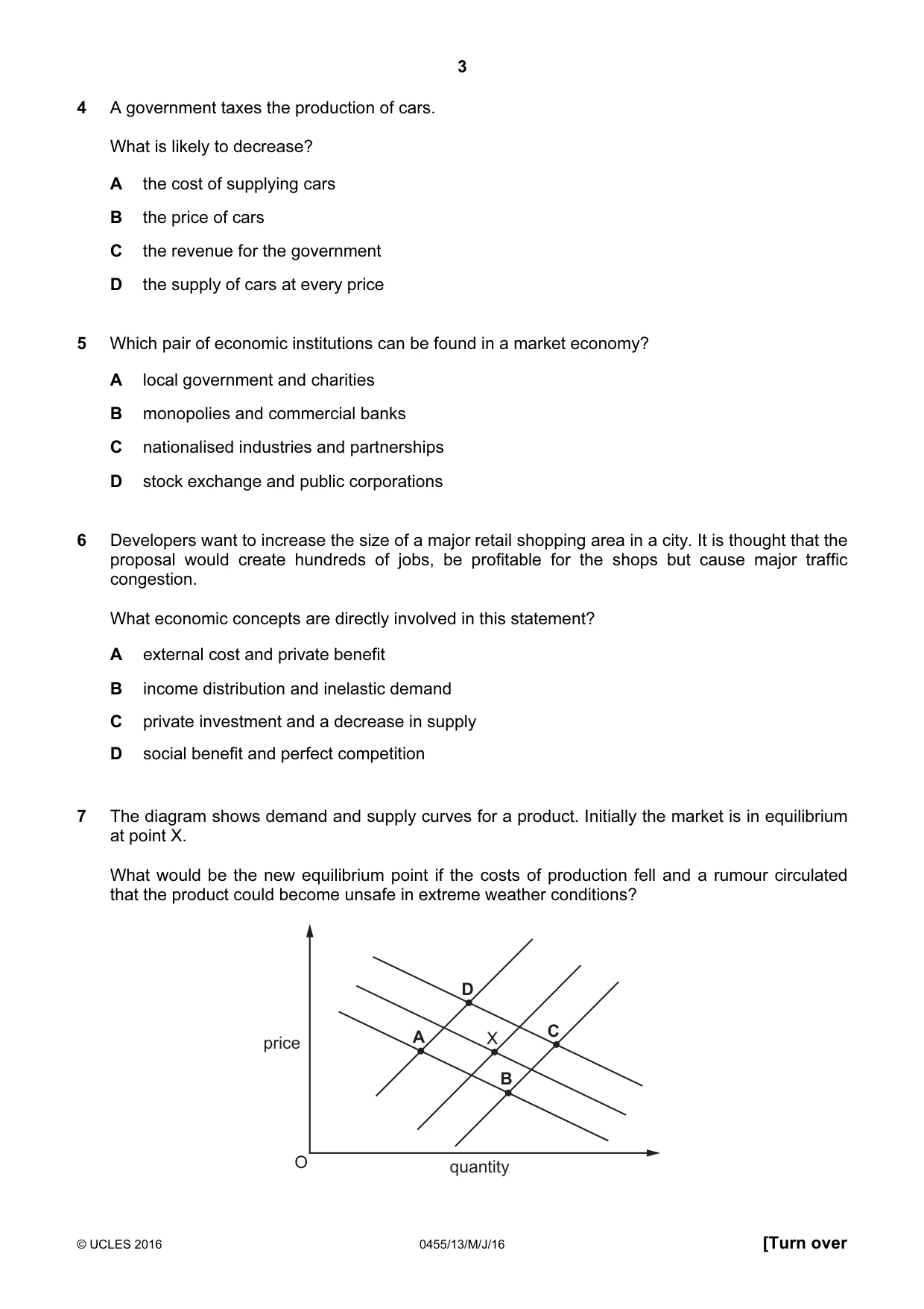 Cambridge IGCSE Economics 0455 2016 May/June Paper 1 · Variant 3 question paper, page 3 of 12
