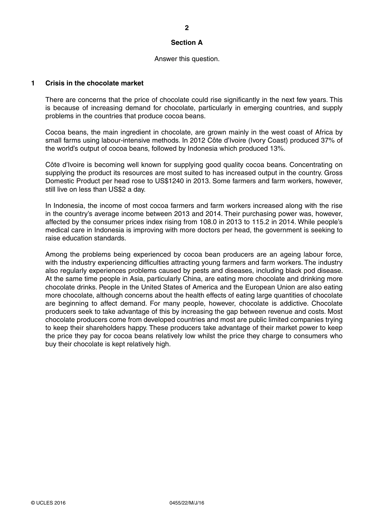 Cambridge IGCSE Economics 0455 2016 May/June Paper 2 · Variant 2 question paper, page 2 of 8