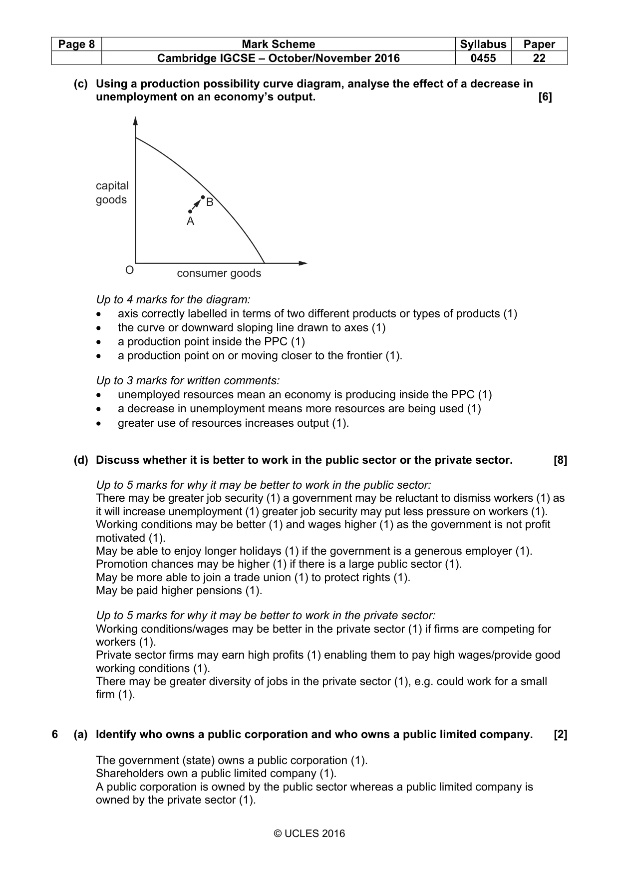 Mark scheme, page 8 of 10