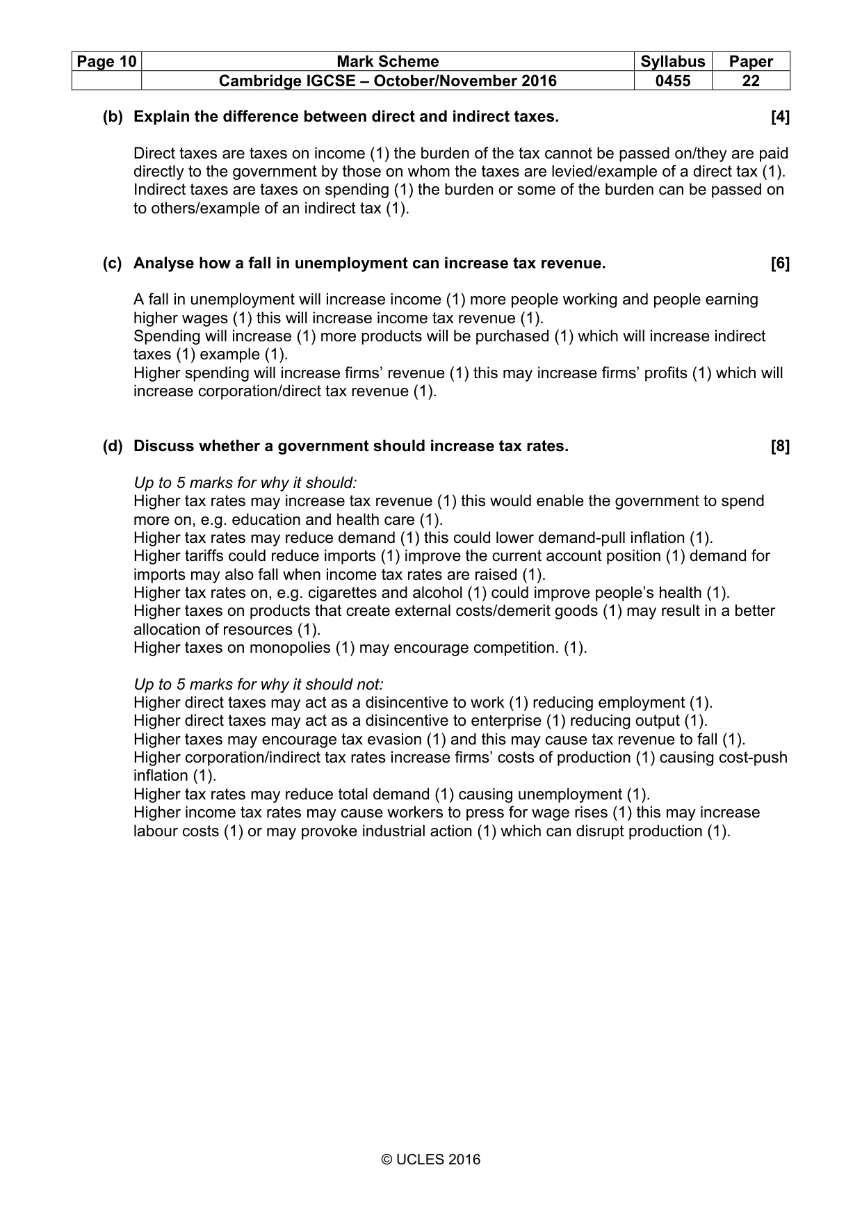 Mark scheme, page 10 of 10