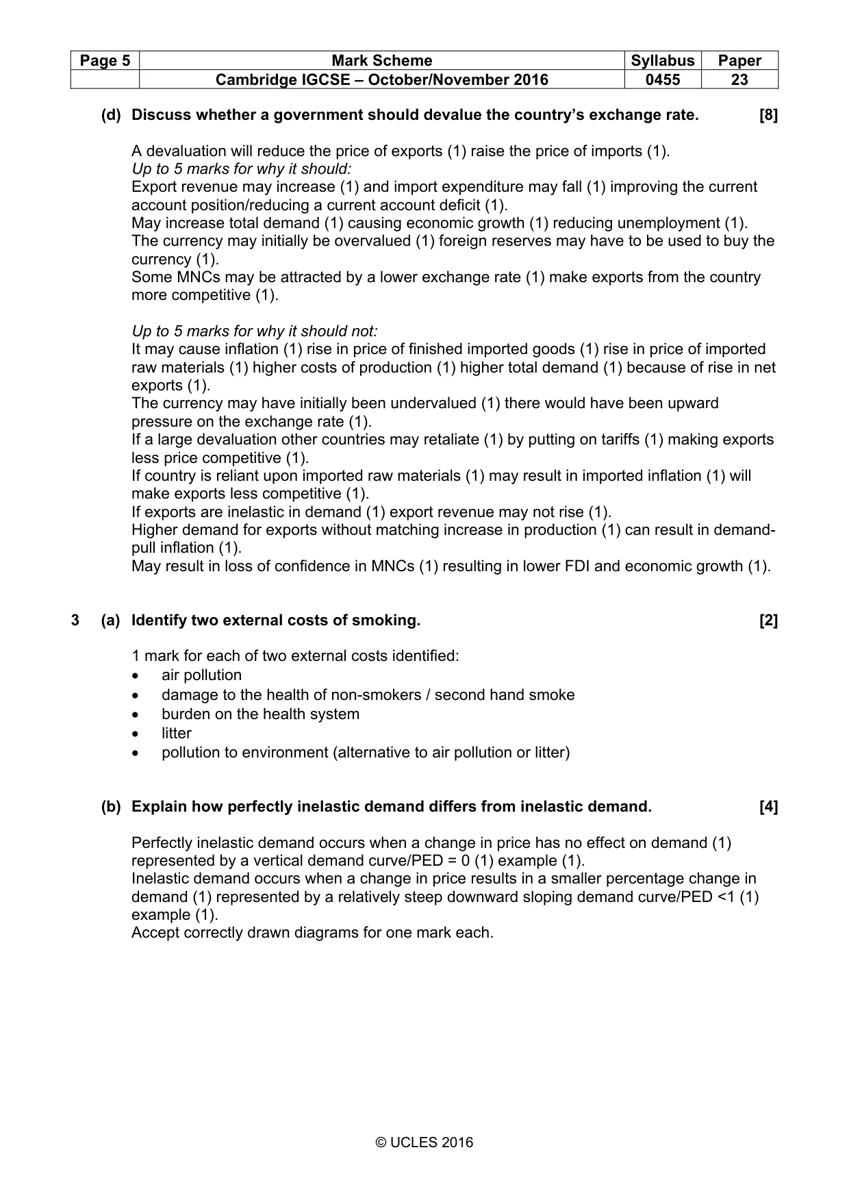 Mark scheme, page 5 of 10