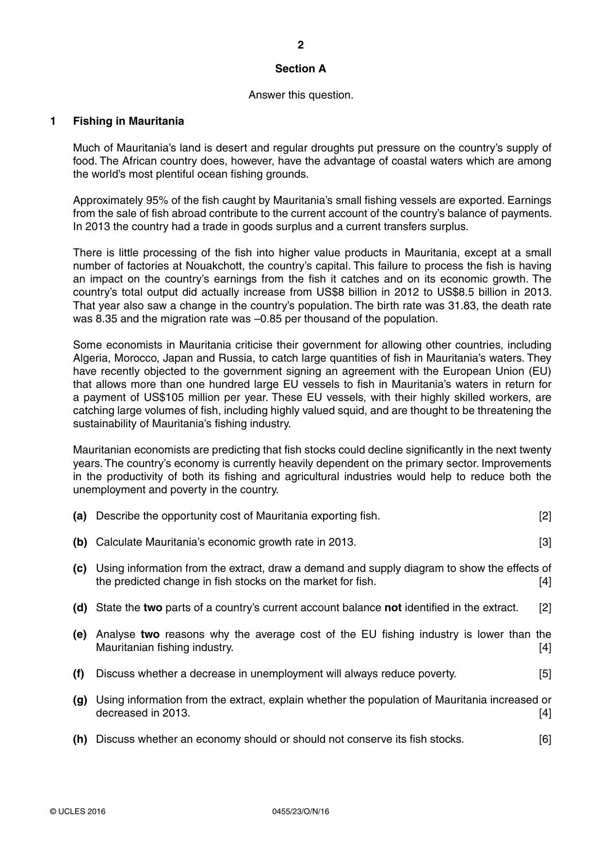Cambridge IGCSE Economics 0455 2016 Oct/Nov Paper 2 · Variant 3 question paper, page 2 of 4