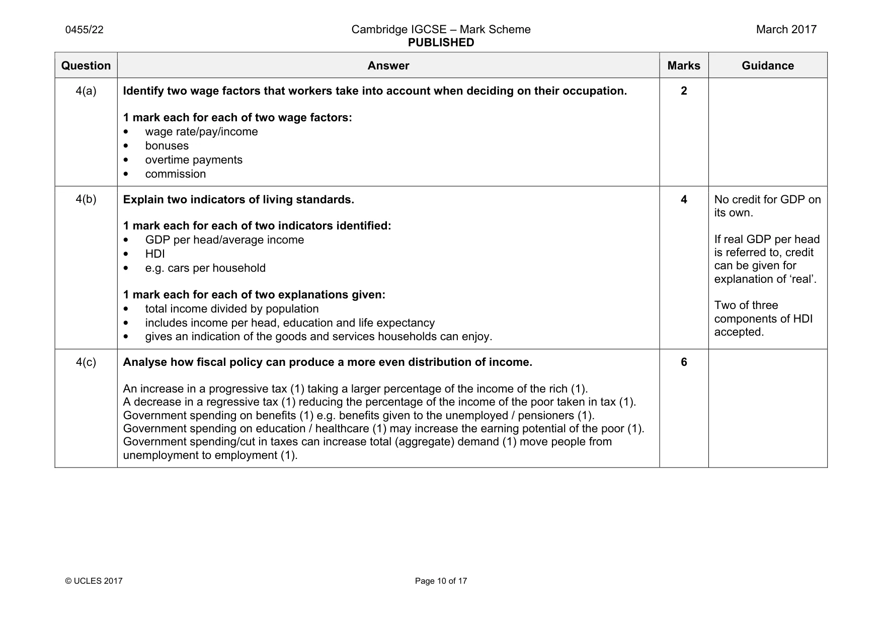 Mark scheme, page 10 of 17