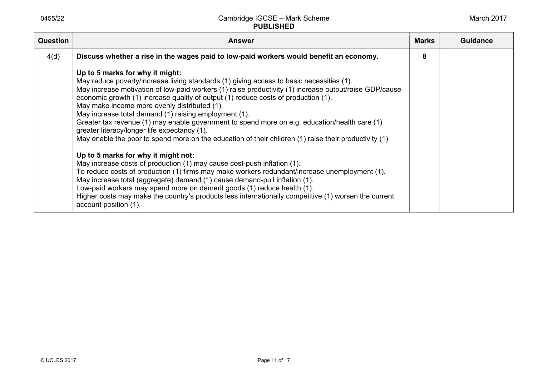 Mark scheme, page 11 of 17