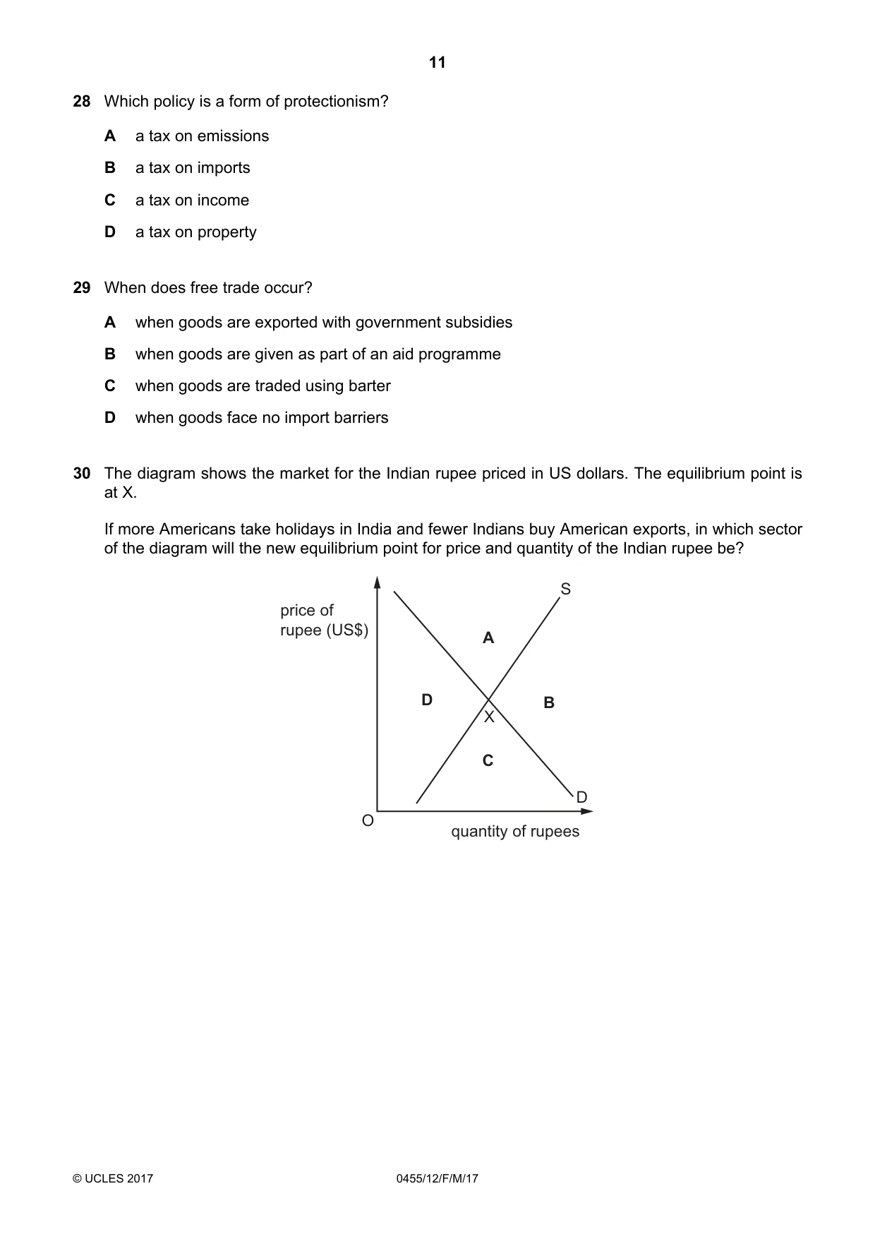 Cambridge IGCSE Economics 0455 2017 Feb/March Paper 1 · Variant 2 question paper, page 11 of 12