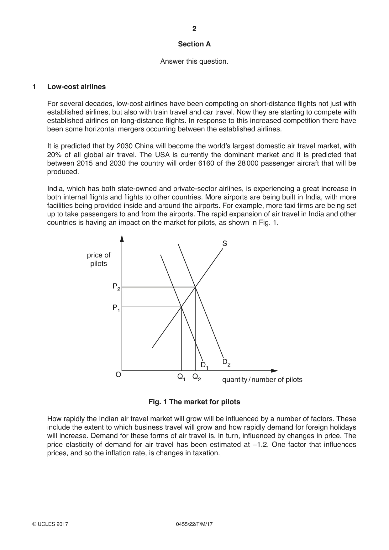 Cambridge IGCSE Economics 0455 2017 Feb/March Paper 2 · Variant 2 question paper, page 2 of 4