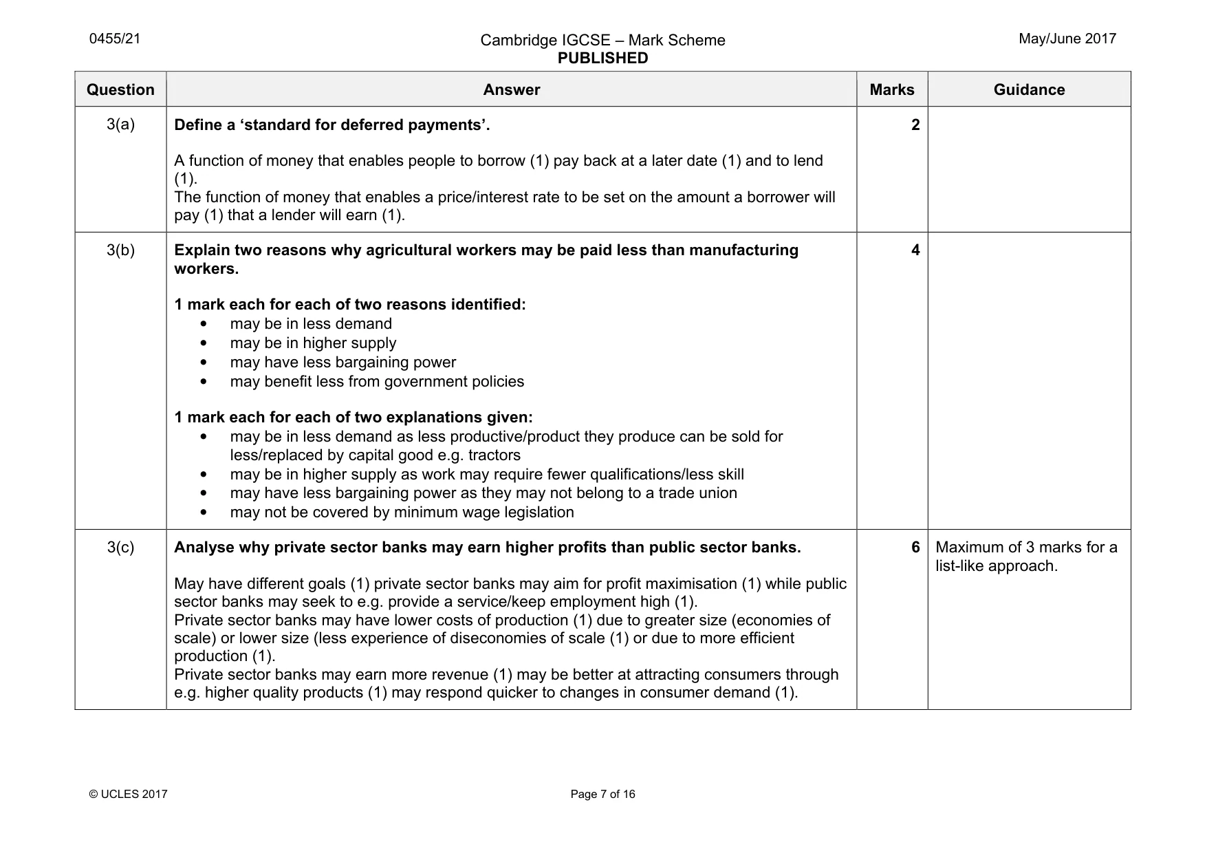 Mark scheme, page 7 of 16