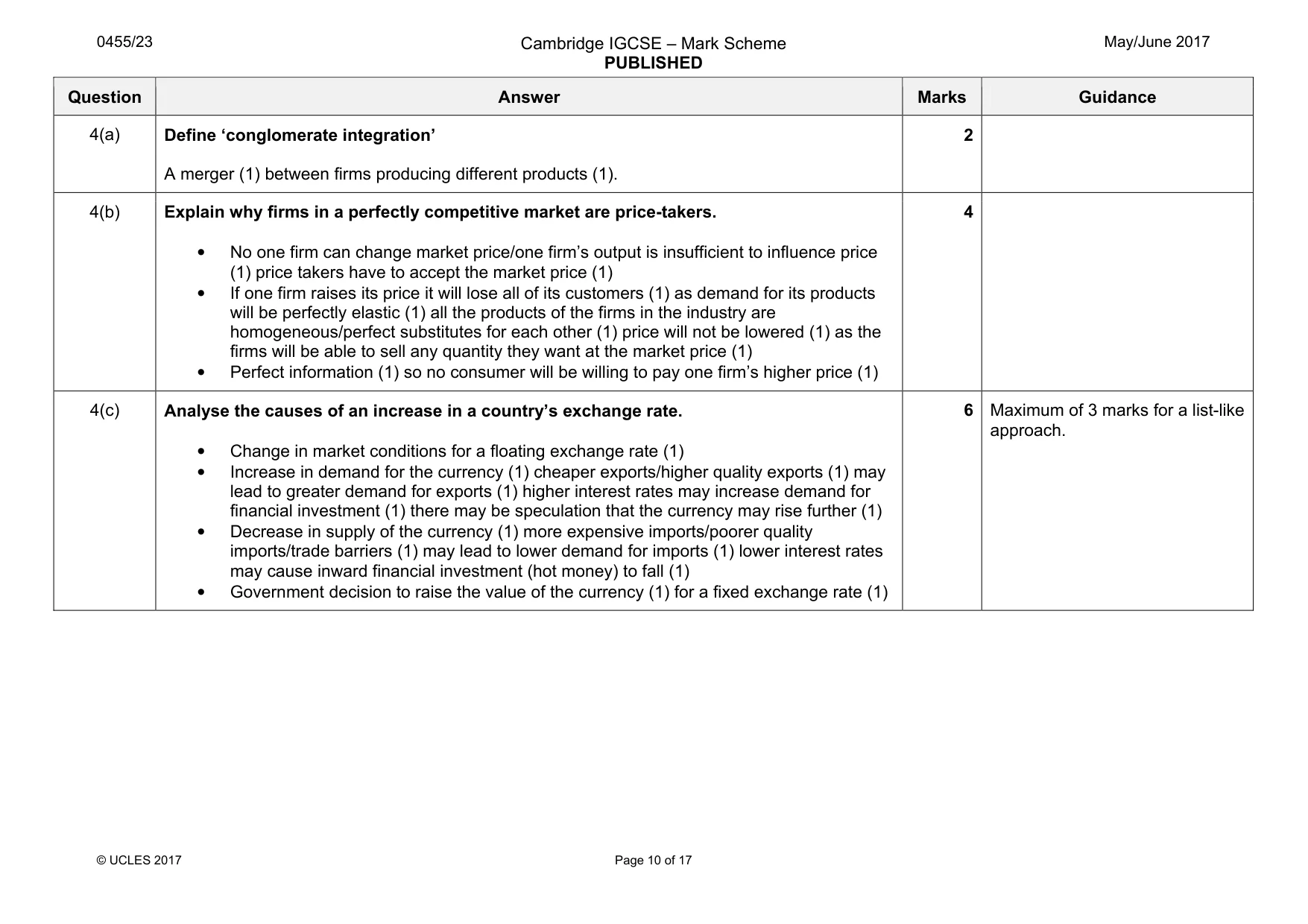 Mark scheme, page 10 of 17