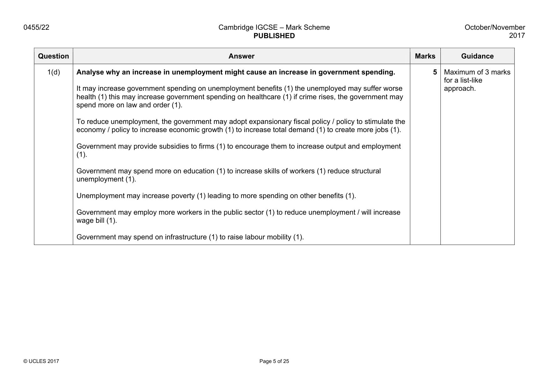 Mark scheme, page 5 of 25