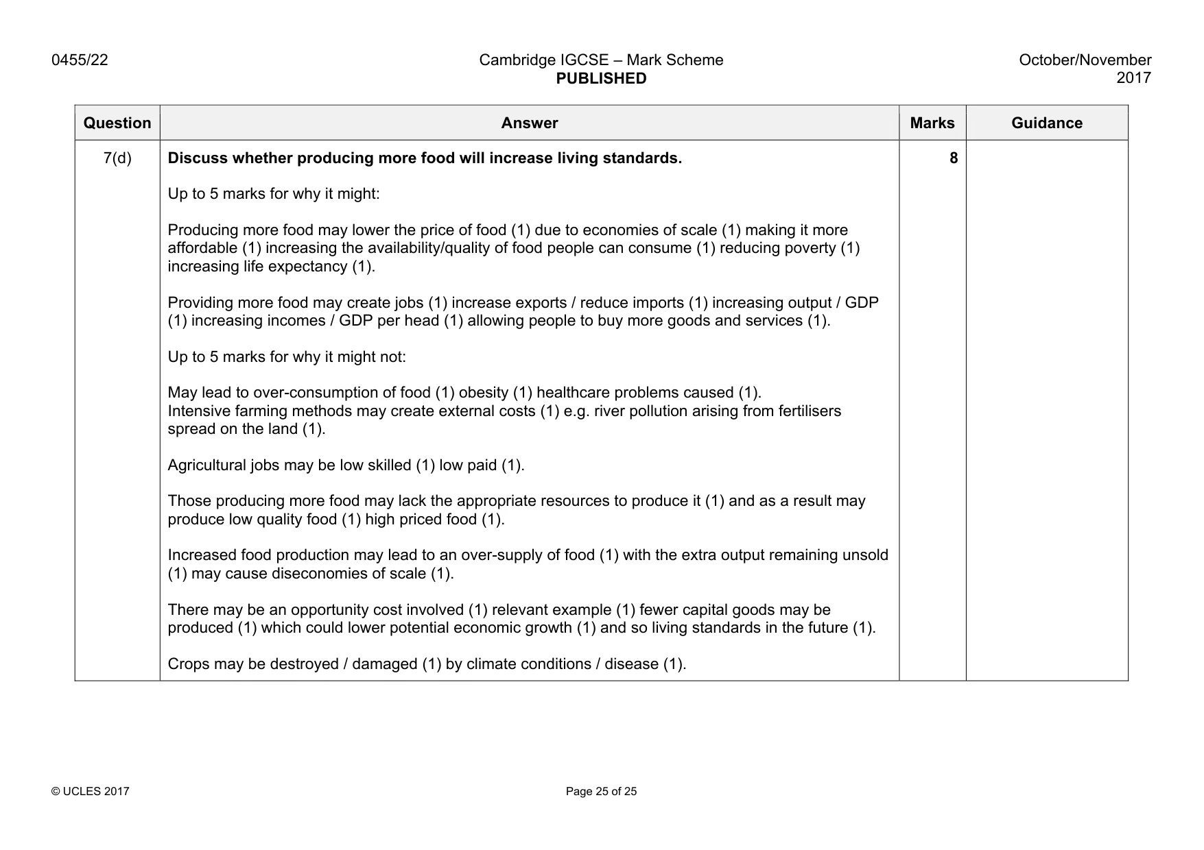 Mark scheme, page 25 of 25