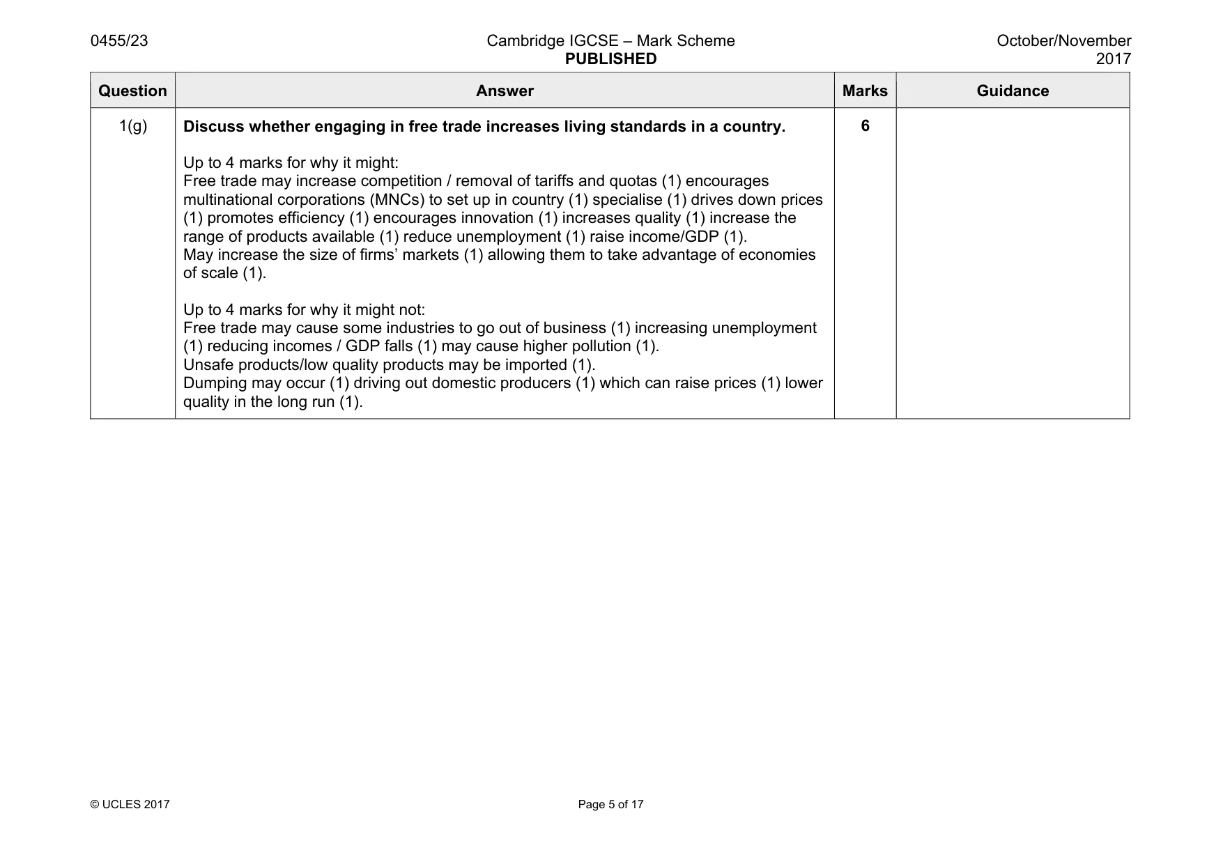 Mark scheme, page 5 of 17