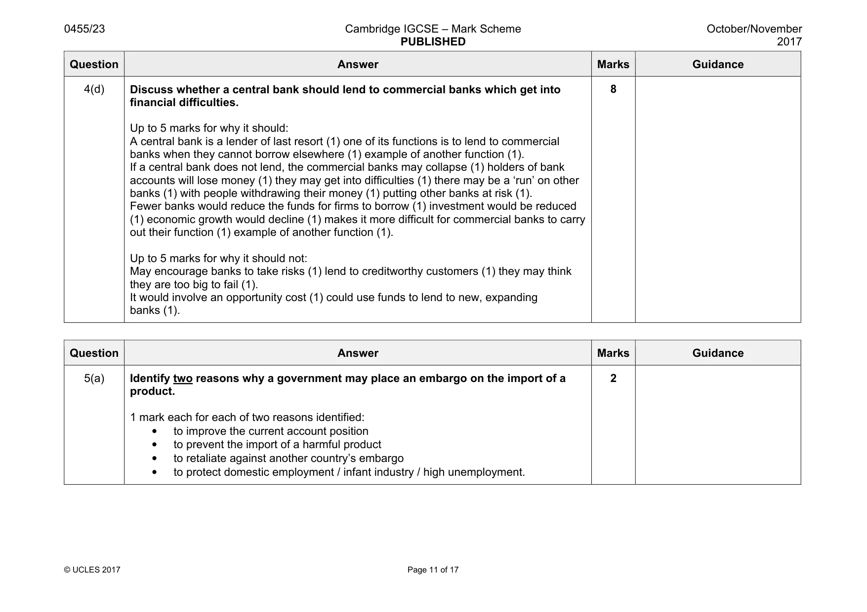 Mark scheme, page 11 of 17