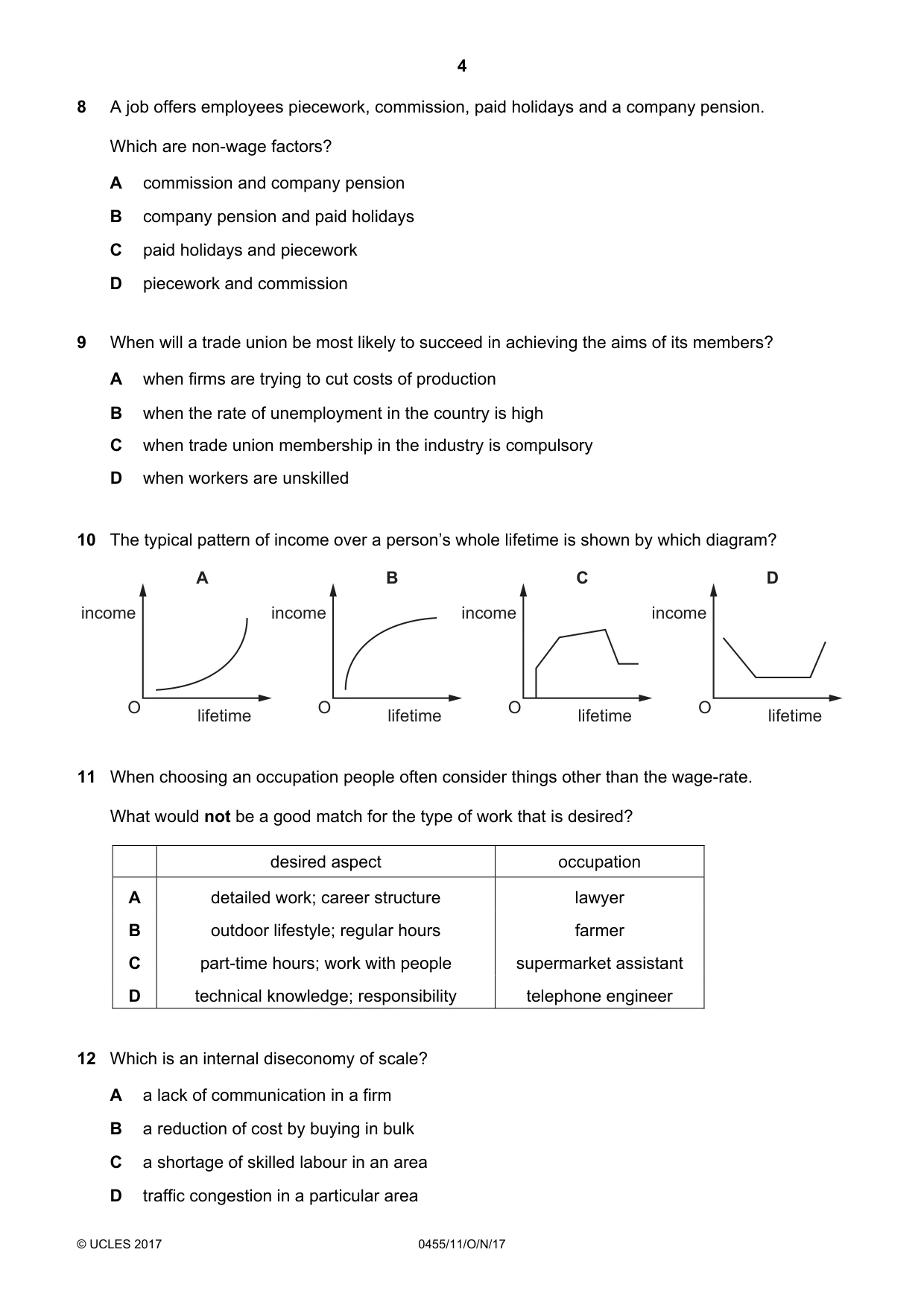 Cambridge IGCSE Economics 0455 2017 Oct/Nov Paper 1 · Variant 1 question paper, page 4 of 12