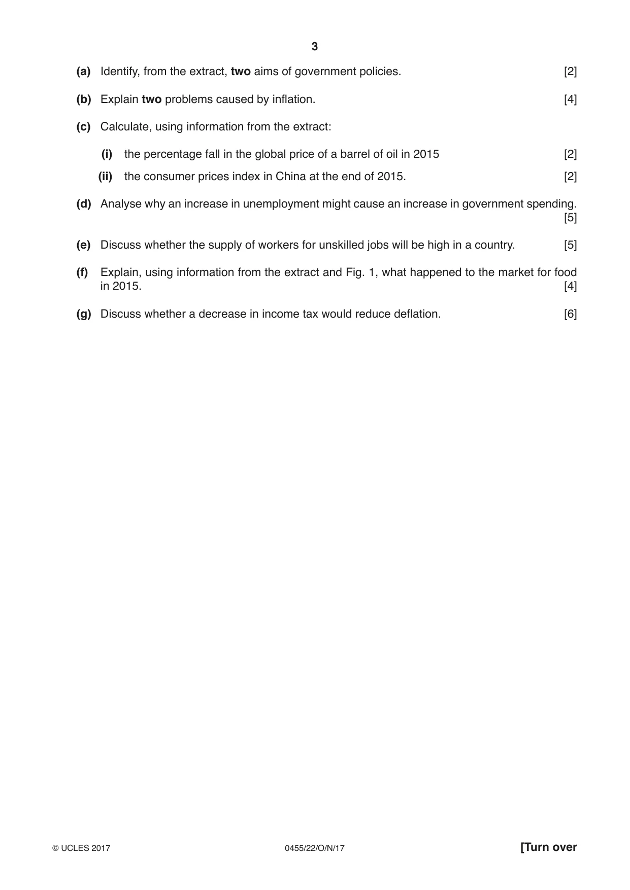 Cambridge IGCSE Economics 0455 2017 Oct/Nov Paper 2 · Variant 2 question paper, page 3 of 8