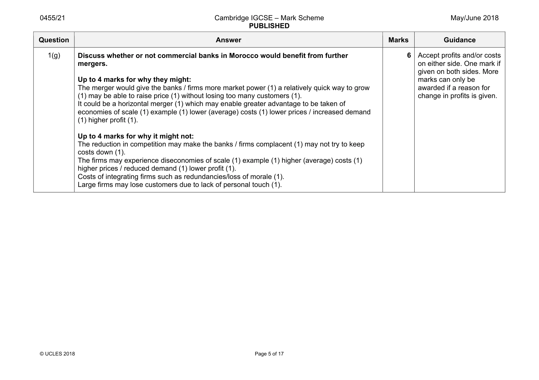 Mark scheme, page 5 of 17