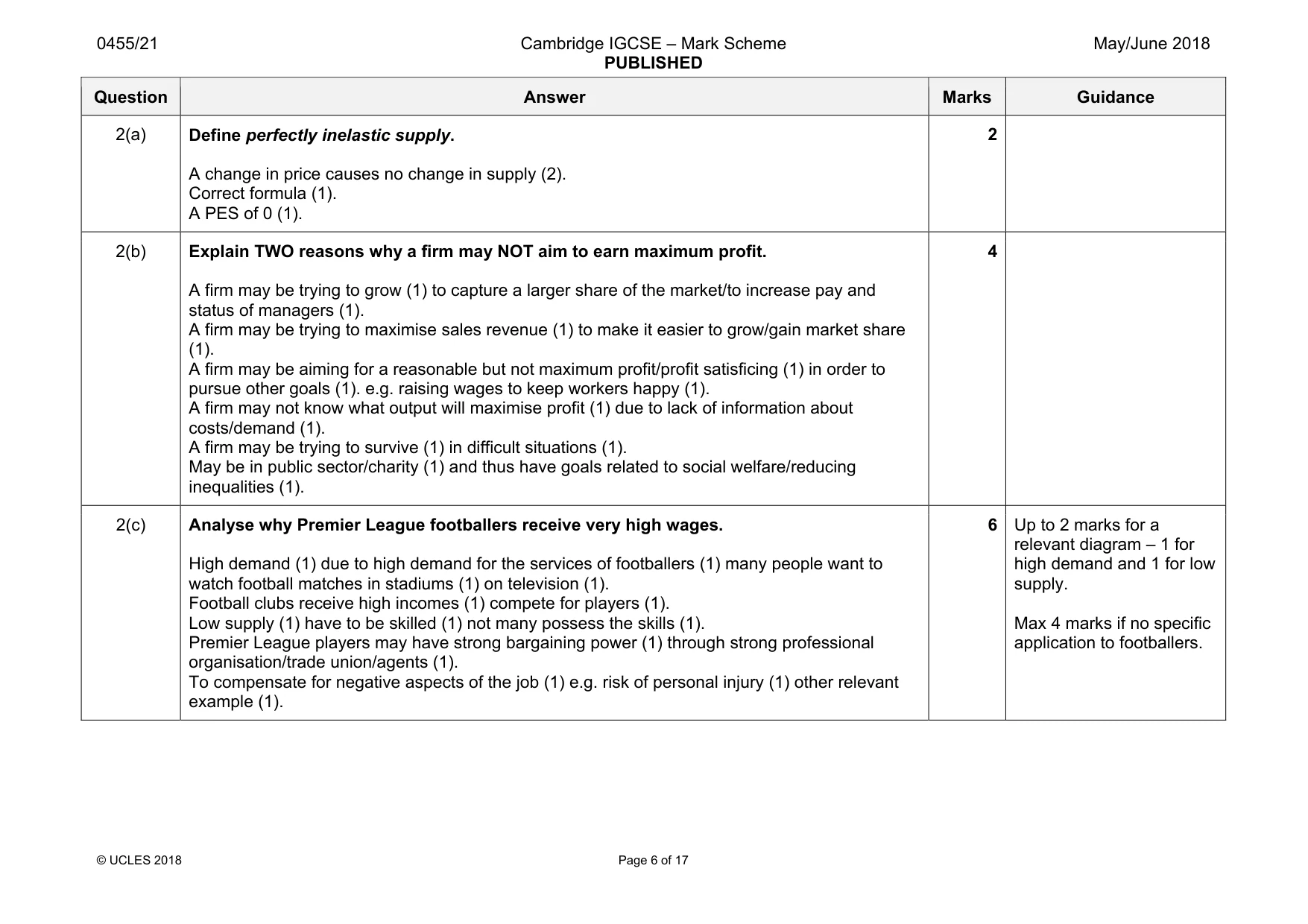 Mark scheme, page 6 of 17