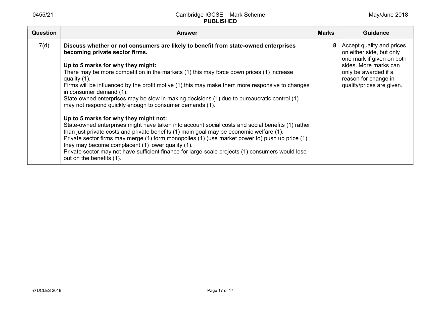 Mark scheme, page 17 of 17