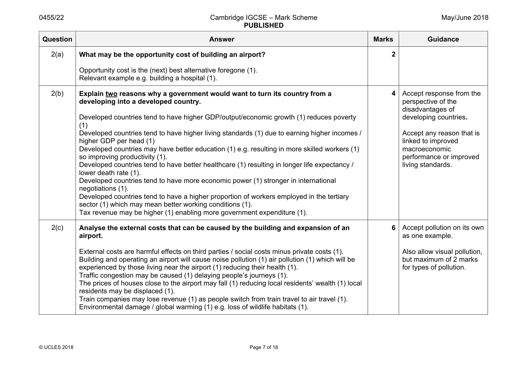 Mark scheme, page 7 of 18