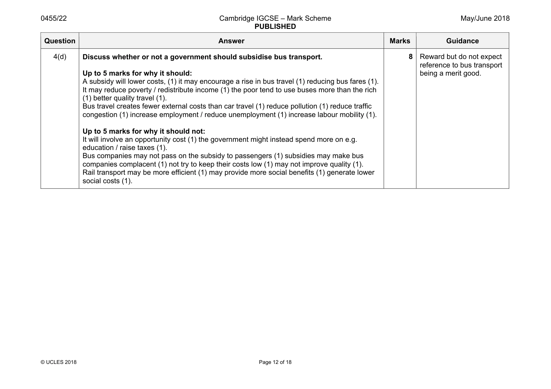 Mark scheme, page 12 of 18
