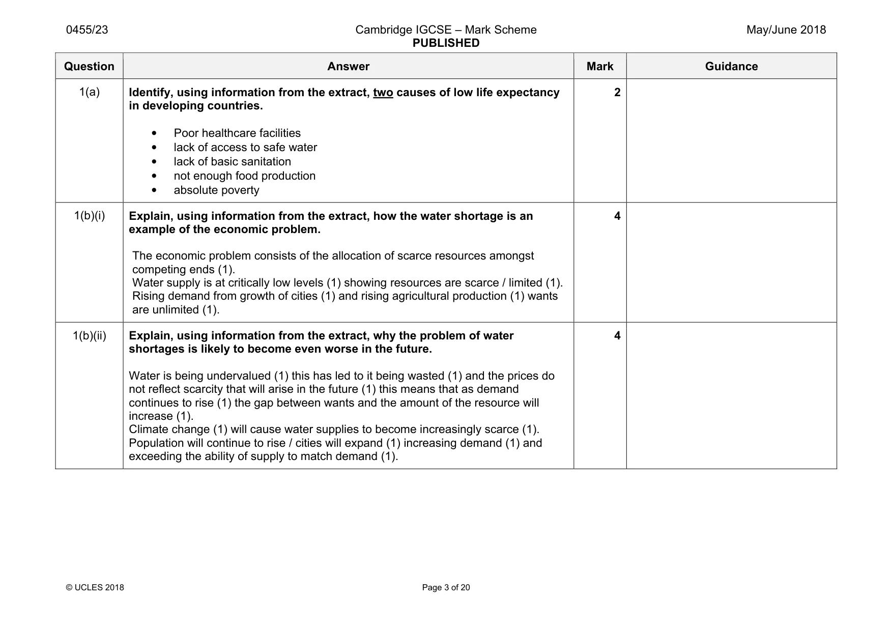 Mark scheme, page 3 of 20