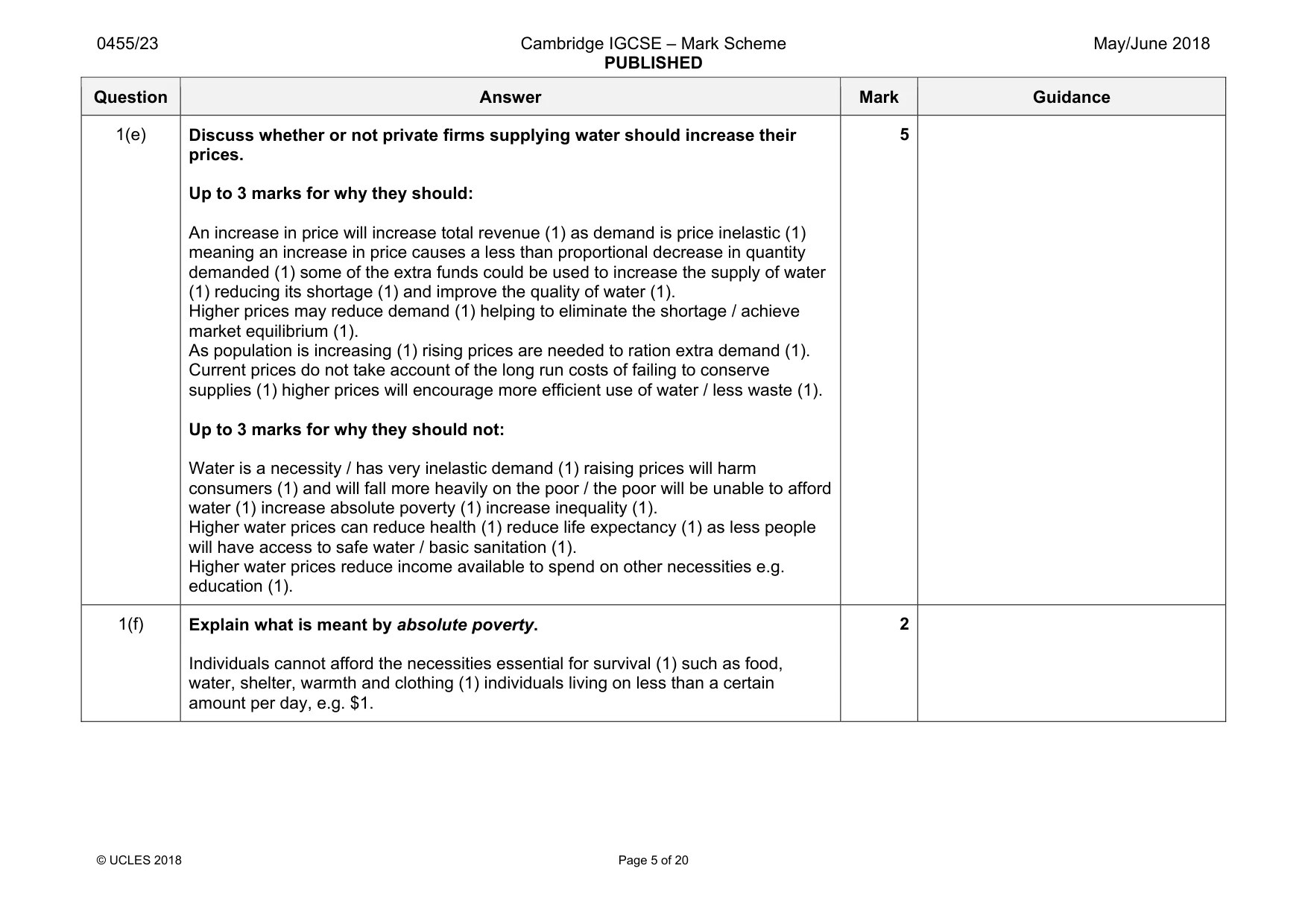 Mark scheme, page 5 of 20