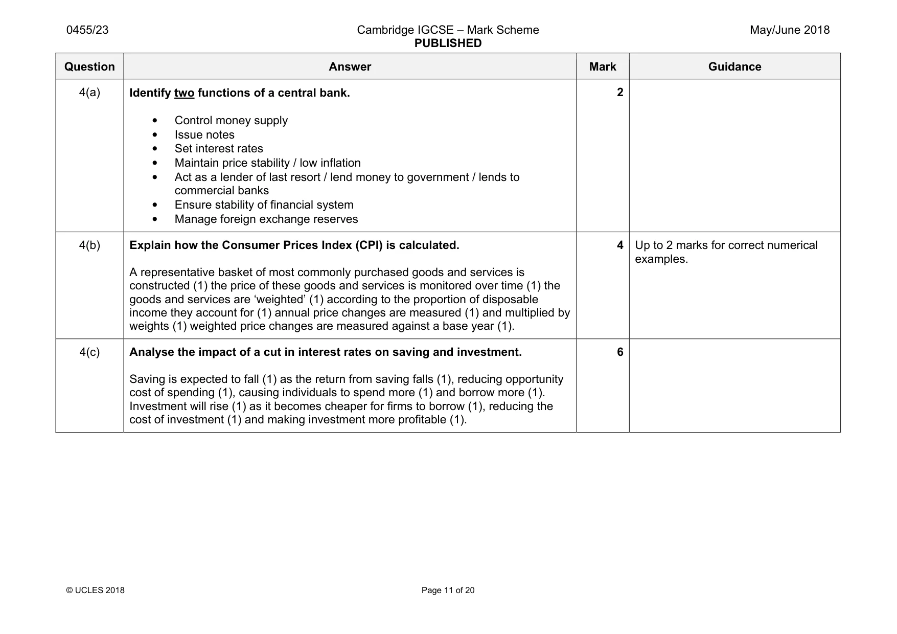 Mark scheme, page 11 of 20