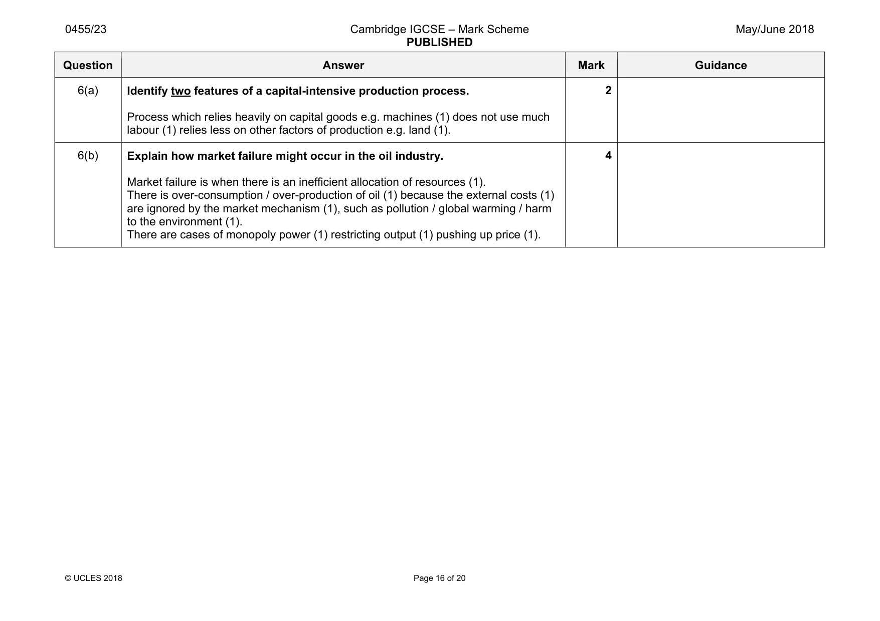 Mark scheme, page 16 of 20