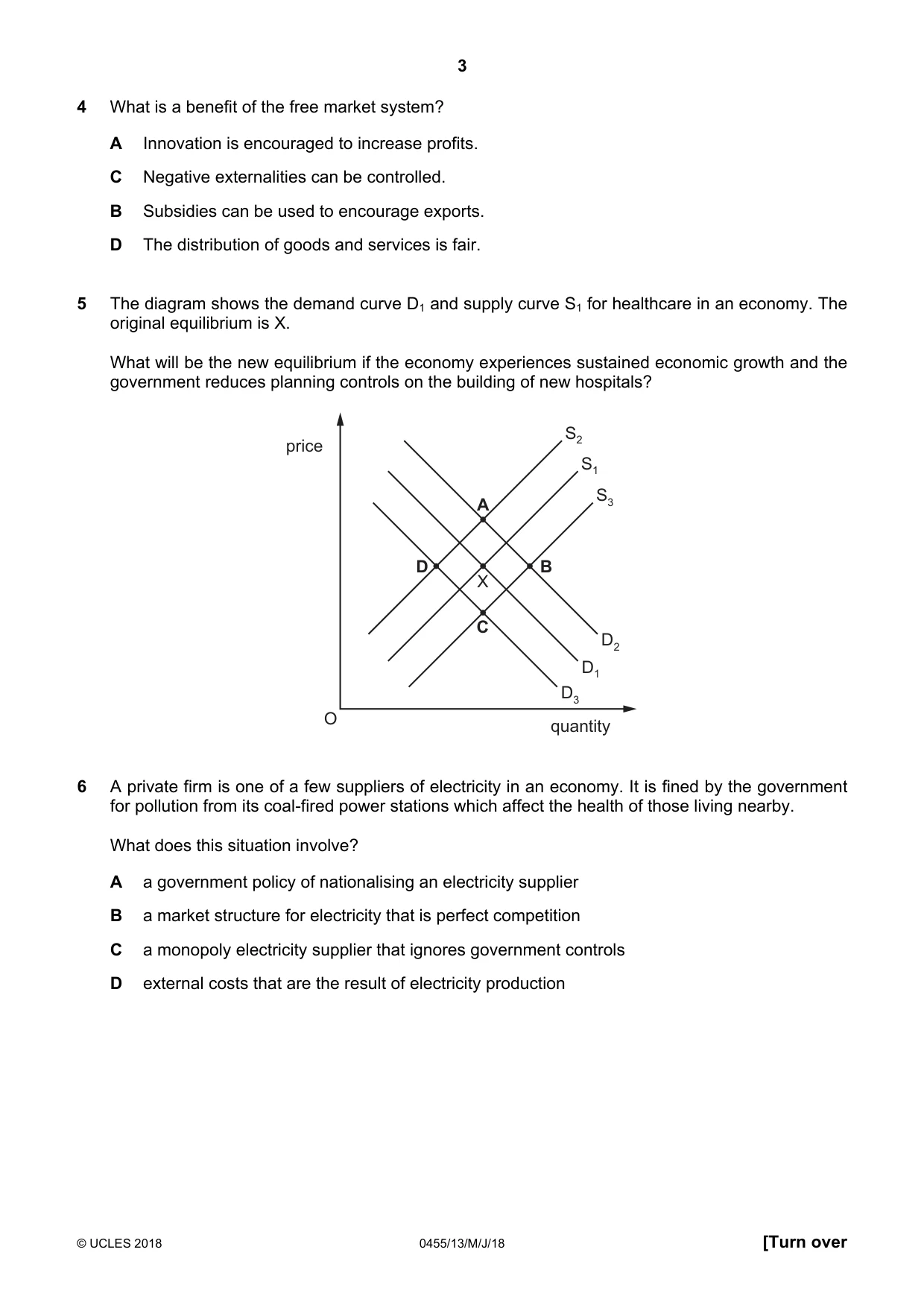 Cambridge IGCSE Economics 0455 2018 May/June Paper 1 · Variant 3 question paper, page 3 of 12